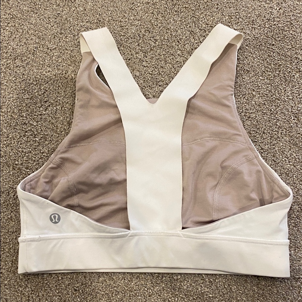 Lululemon White and Tan Sports Bra